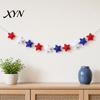 Holiday Party Decoration Patriotic Garland Banner for 4th of July Decorations, Red White Blue Hanging Colorful Bunting Memorial Day, Veterans