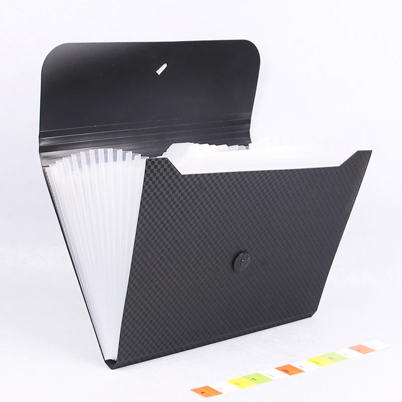 13-Grid A4 Plaid Accordion File Folder - Multi-Layer, Transparent Classification Storage for Office and Students