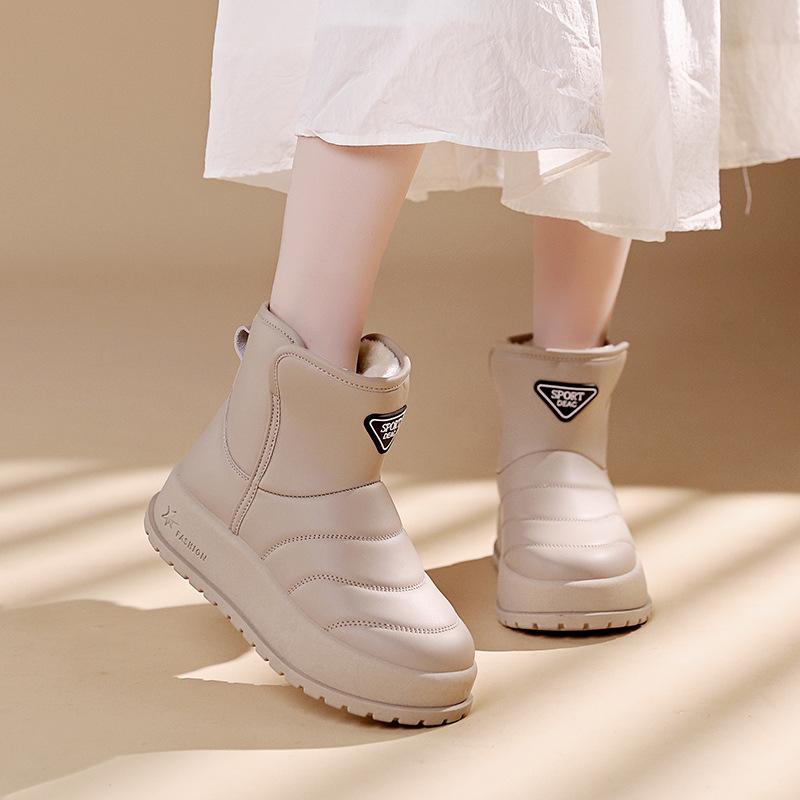 Thick-soled snow boots women's 2025 new winter non-slip piled thickened warm cotton shoes women's shoes KT-2822