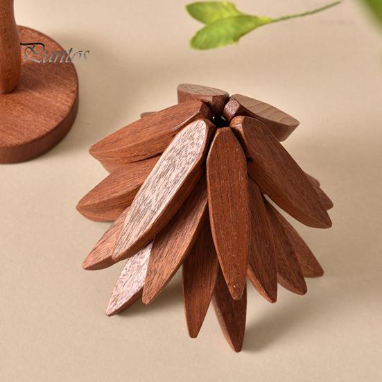 4-Piece Christmas Tree Wooden Trivet Set - Multi-Functional Hot Pads & Coasters For Kitchen