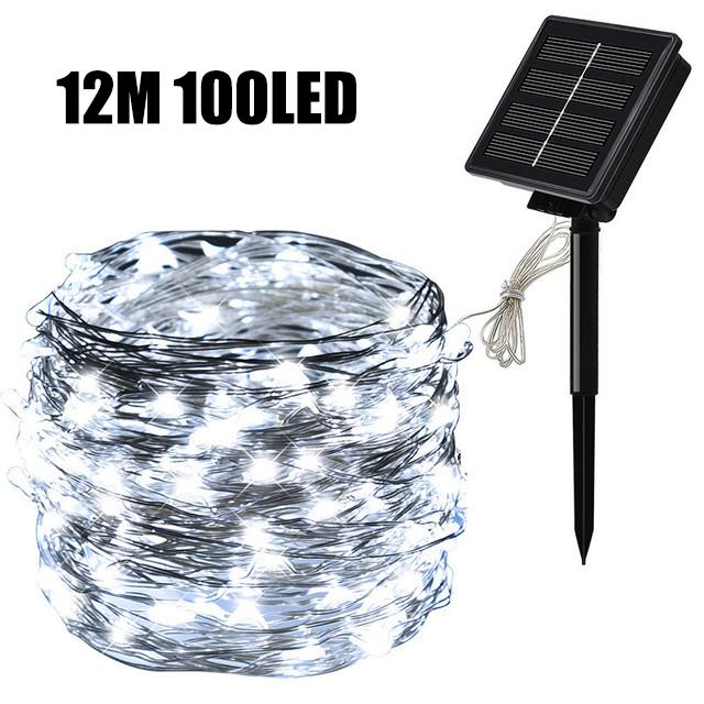 Solar LED Light Outdoor Festoon Lamp Garden Fairy Light String 1~2PC Waterproof Christmas Garland Yard Decoration Lamp 7m/12m