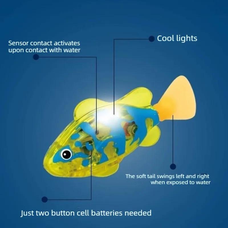 Electric Artificial Fish Cat Plaything Inductive Glow Swimming Fish For Bath Pool Play Interactive Kitten Plaything Cat Supplies Pet Products