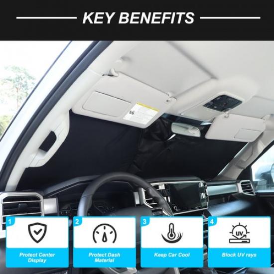 Black Car Sun Shade Windshield Window Cover For Toyota Tundra/Sequoia +