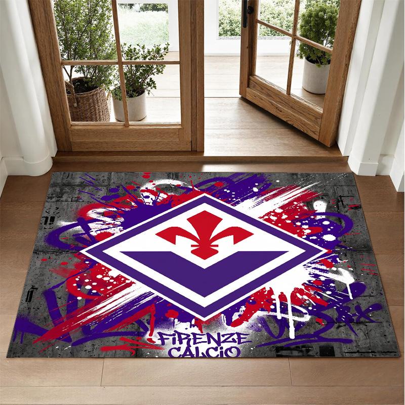 Fiorentina FC Design Crystal Velvet Rug Soft Decorative Mat for Bedroom Entrance