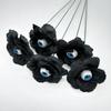 4Pcs/set Halloween Rose Flower Ground Pole Black Rose PVC Simulation Eyeball Flower DIY Garden Courtyard Halloween Decor Gifts
