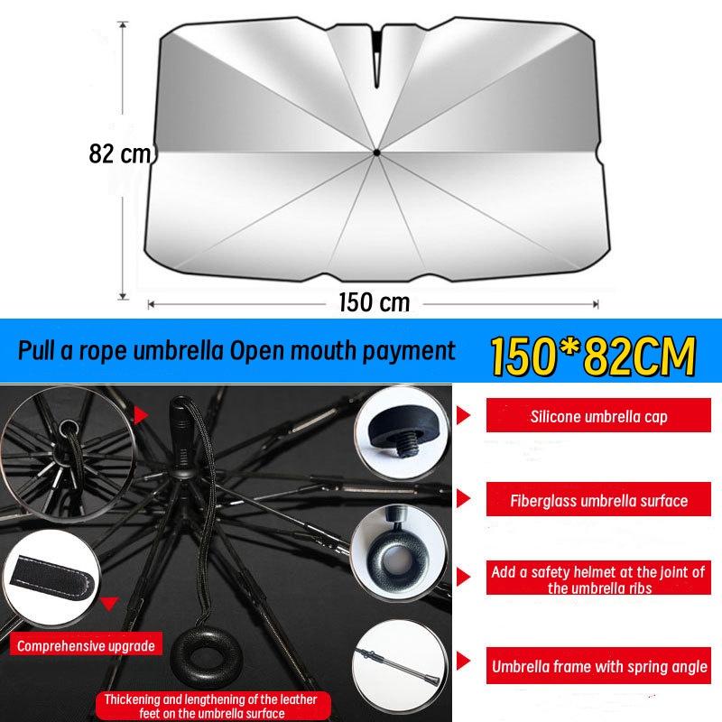 Upgraded Car Windshield with Drawstring Sunshade with Drawstring Sunshade, Foldable Car Sunshade with Six Sizes To Choose From