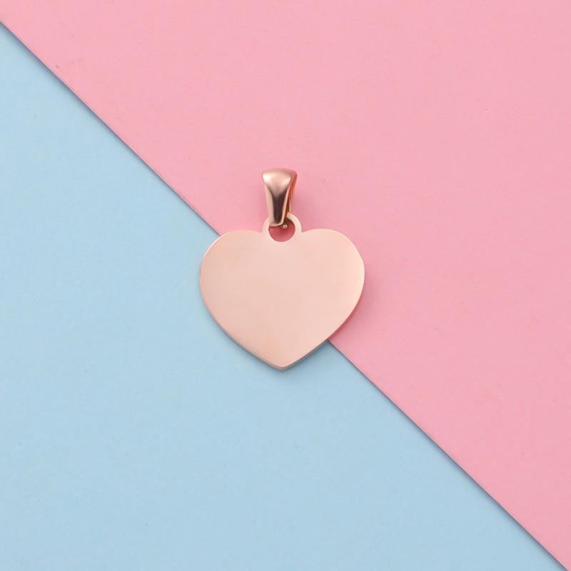 Heart-Shaped Stainless Steel Love Pendant with Engraving Tag - DIY Jewelry Accessory (20x20mm)