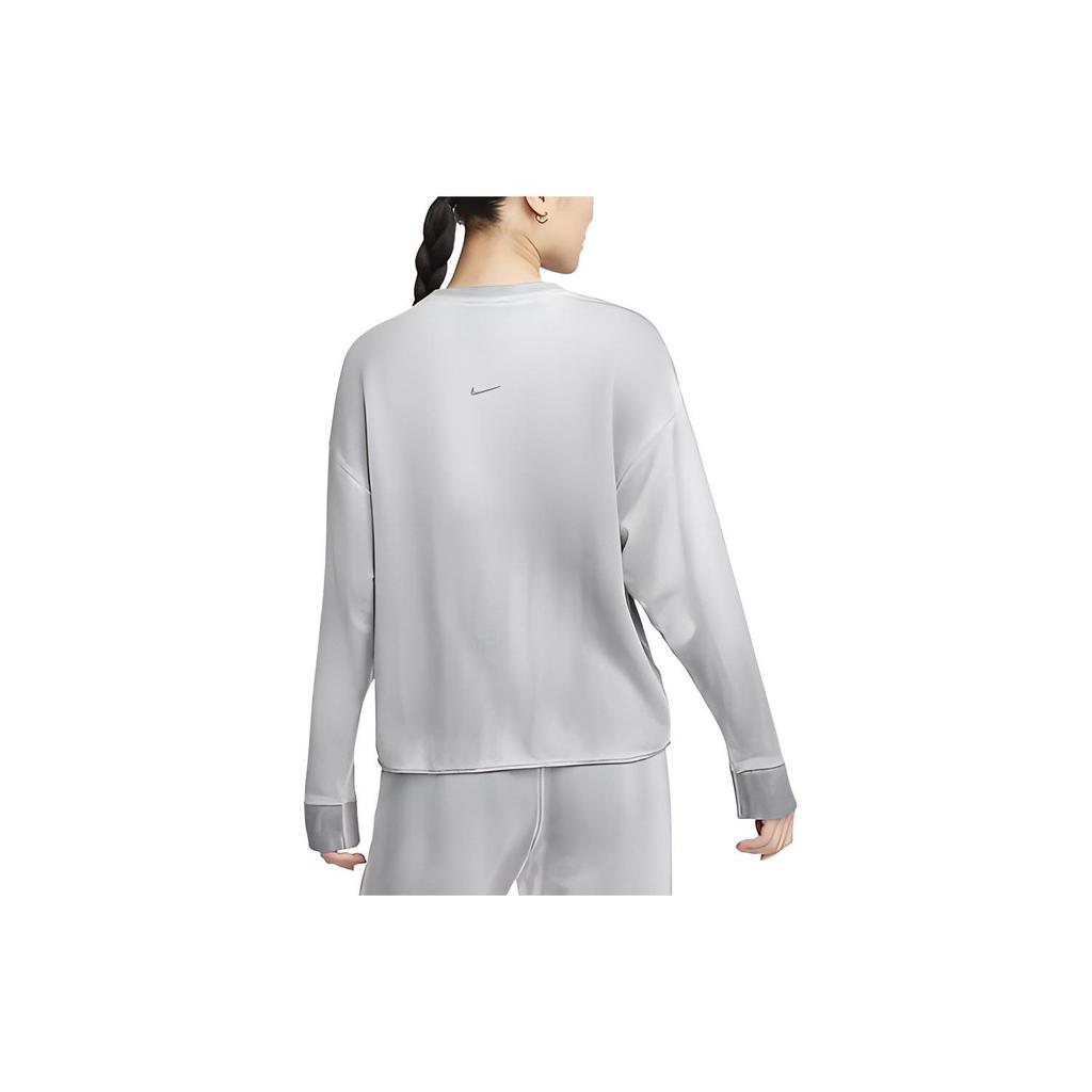 Nike Solid Color Logo Print Sports Crewneck Sweatshirt Women sweatshirt Gray DN3710-060