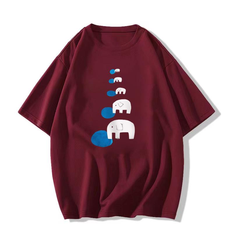 Übergröße Damen T-Shirt aus reiner Baumwolle mit kurzen Ärmeln - 2025 Amerikanisches Design