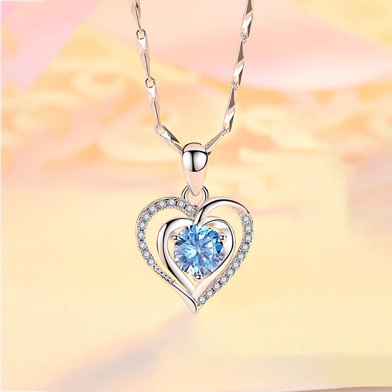 999 reines Silber Herz-förmigen Anhänger Halskette Schmuck