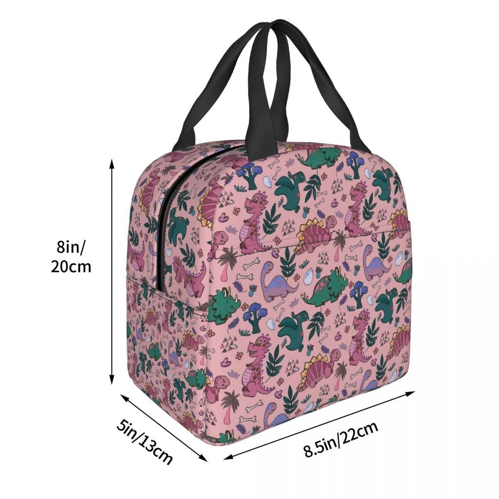 Cartoon Cute Dinosaur Pattern Insulated Lunch Bag for Kids School Cooler Thermal Food Box Tote Leakproof Lunch Boxes Container