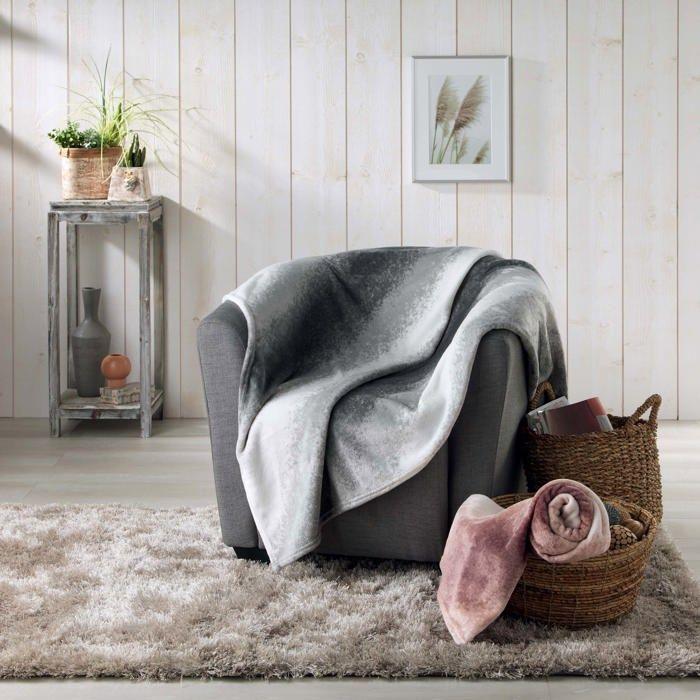 Plaid - Louane - 125 x 150 cm - Rose - 100% Polyester - Oeko-Tex®