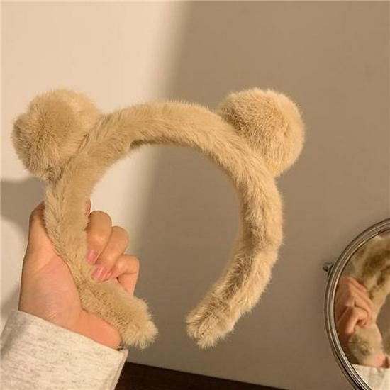 Cartoon Plush Headband: Cute Hair Accessory for Women & Kids, Perfect for Face Washing