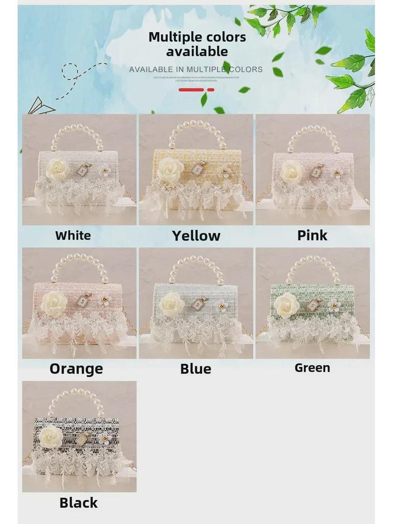 Xiaoxiangfeng Snowflake Velvet Toddler Princess Bag with Pearl Handle