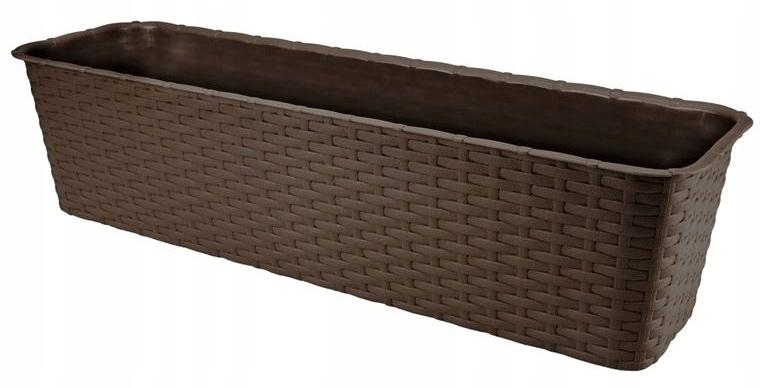 Brown rattan balcony box 60 cm