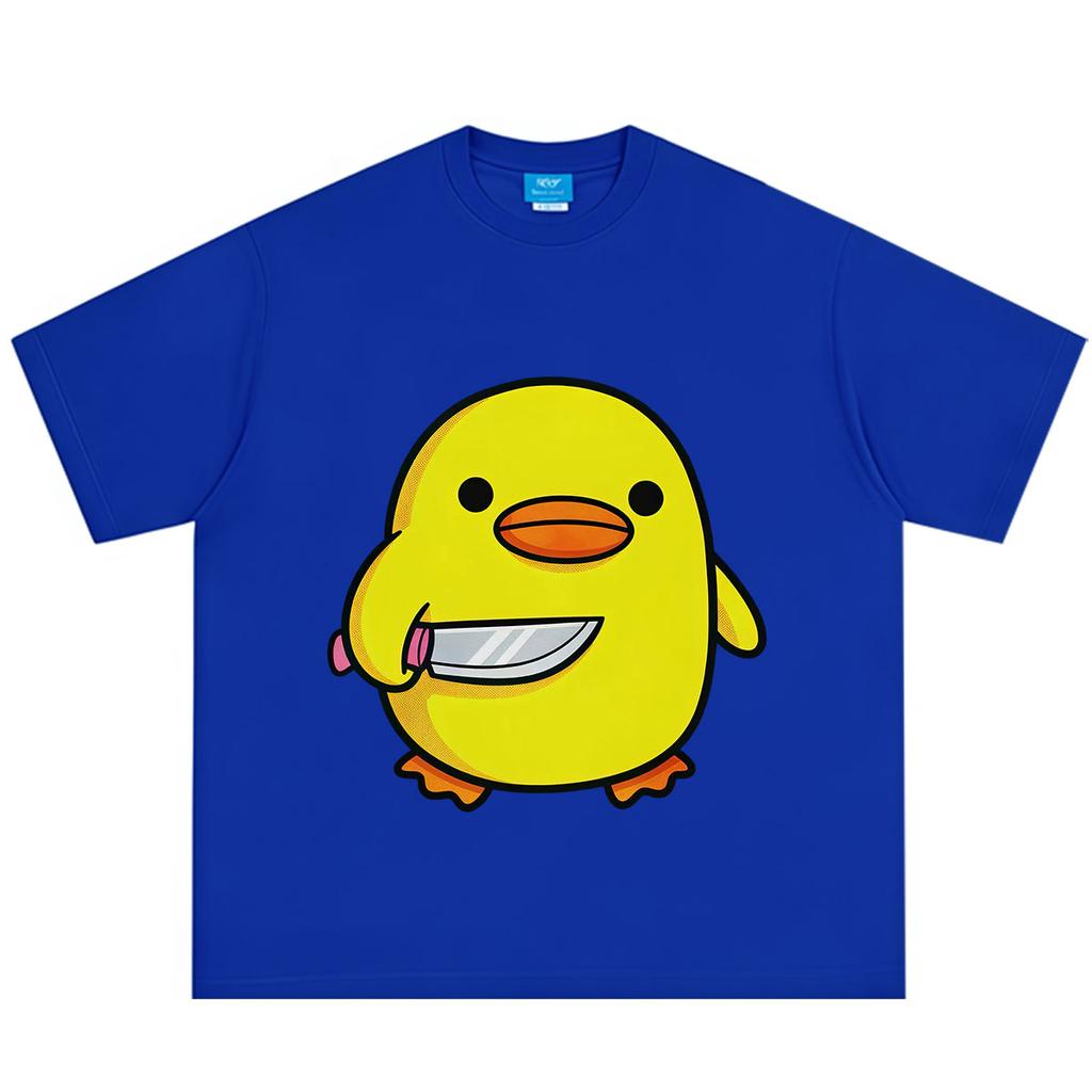 Funny Duck with Knife Graphic Print Unisex Unisex Fashion Hip Hop Shortsleeved Tshirt Summer Loose Casual Cotton Harajuku Tshirts