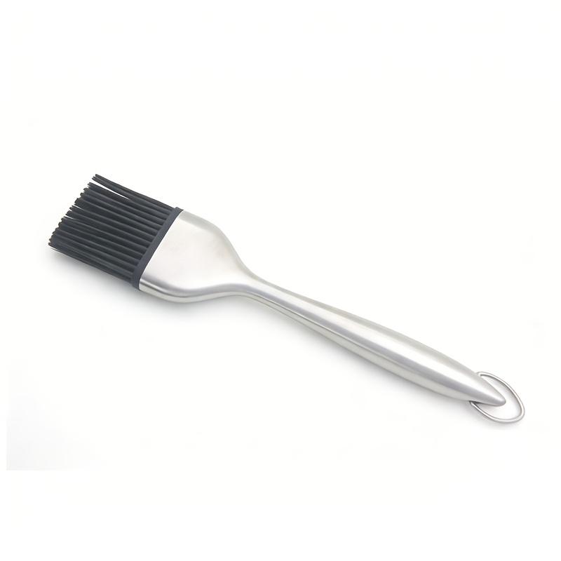 

1Pc stainless steel silicone applicator brush with ergonomic handle - non-stick heat-resistant, barbecue accessories