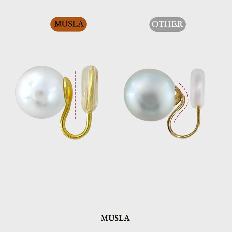 Musla Design New Round Pearl Stud Earrings For Women Fashion Ear Cuffs