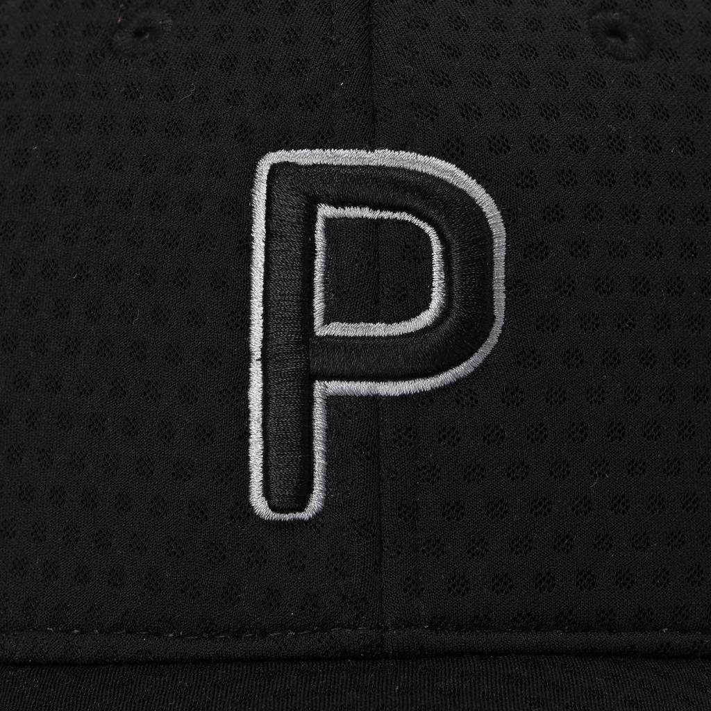 Golf Puma Schwarze P-Kappe mit durchgehendem Mesh 026683_01