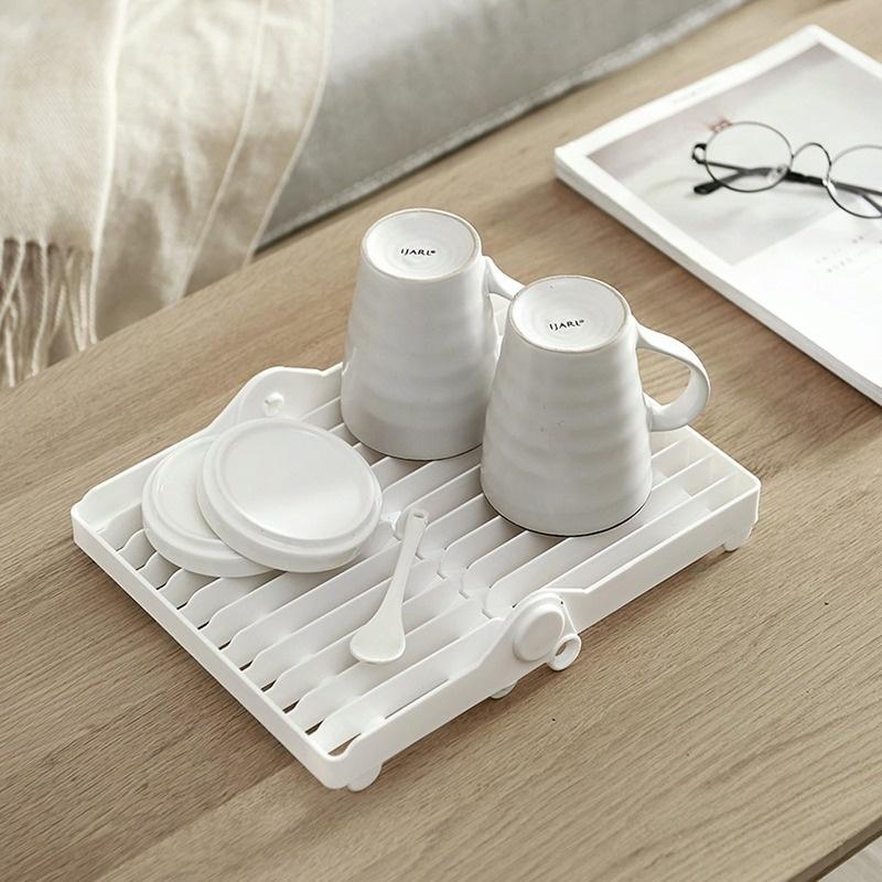 Multifunction Kitchen Storage Foldable Dish Plate Rack Organizer Drainer Plastic Tableware Holder Shelf
