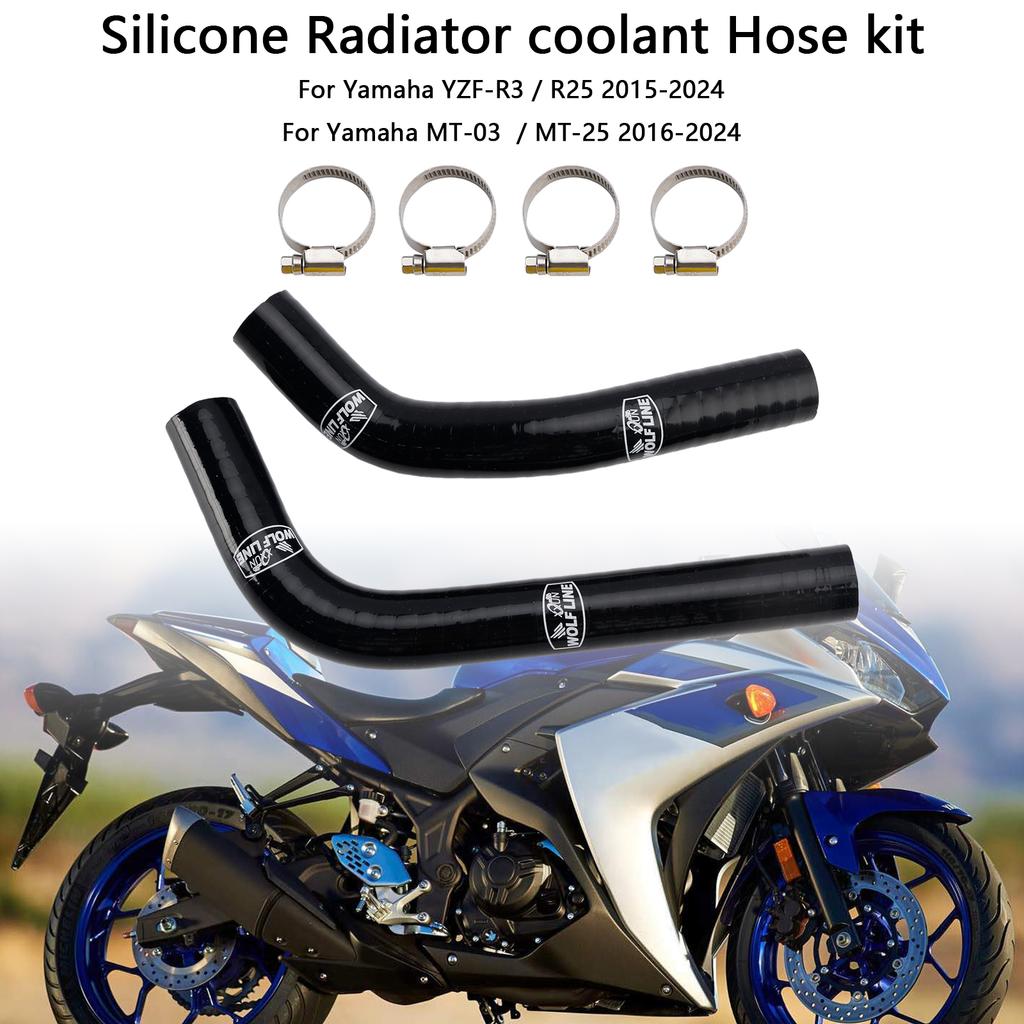 Yamaha MT-03 MT-25 YZF R3 R25 2015-2024 İçin Silikon Radyatör Soğutma Suyu Hortumu
