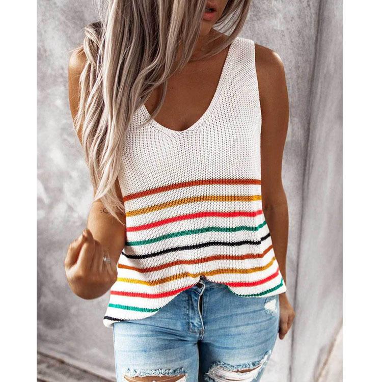Damen Strickweste T-Shirt V-Ausschnitt Innen-Pullover Top XL weiß