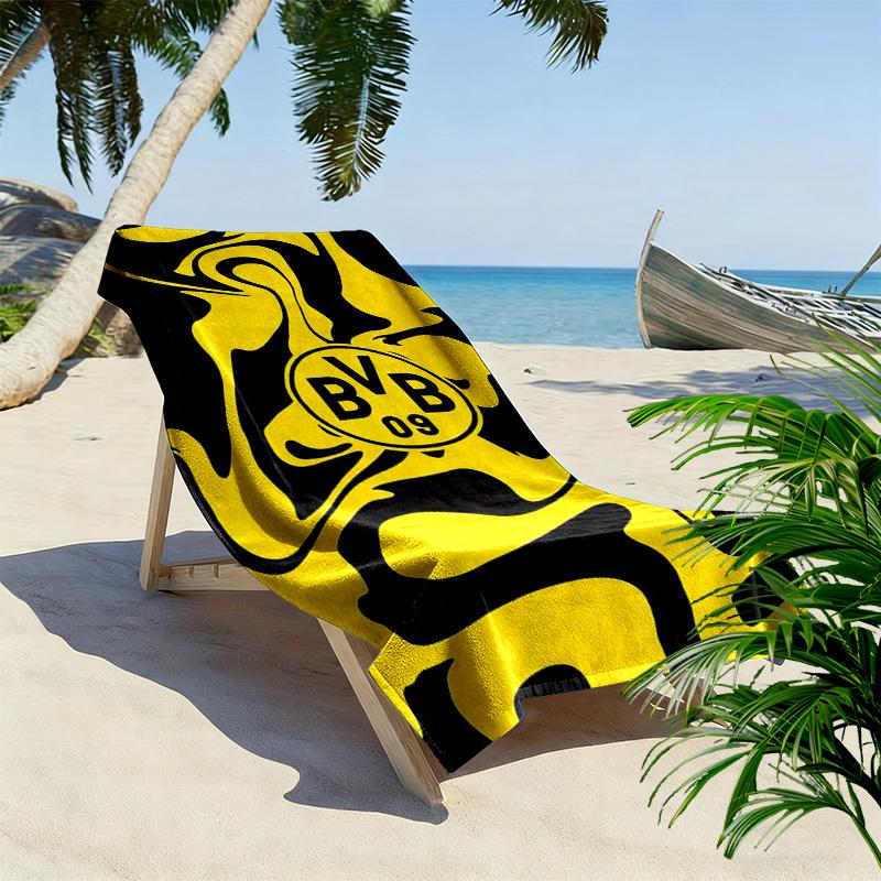Bvb Fc Print Beach Towel, Large Soft Quick Dry Towel for Beach Camping Swimming