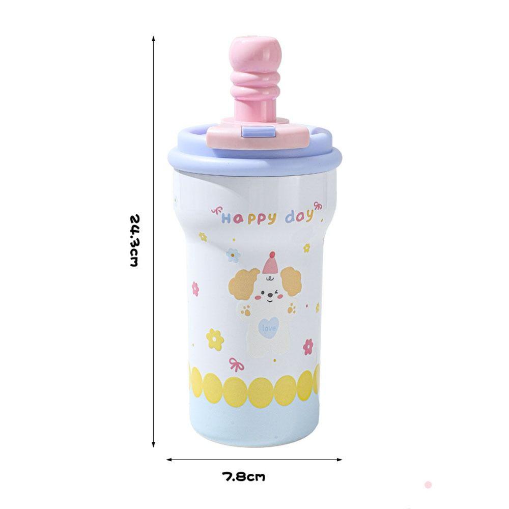 Cute 600ml Vacuum Cup 316 Ceramic Stainless Steel Insulated Cup Cartoon Large Capacity Water Mug