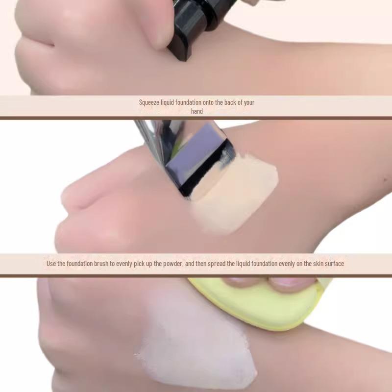 Korean Flat Head Foundation Brush - Ideal for Students and Makeup Artists, Perfect for Concealer, Powder, and Base Makeup.
