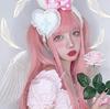 Eileen HAIR Cute Pink Wig, Semi-Long, Full Wig for Women, Straight, Natural, Harajuku Style, Popular, Slimming Effect, Includes Net, Free Shipping