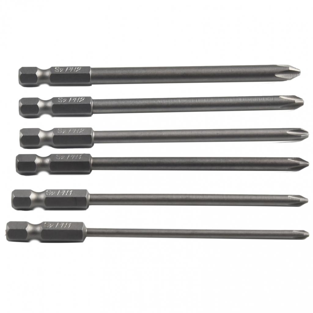 Home Screwdriver Bit 100mm Long 6Pcs/Set Cross Head