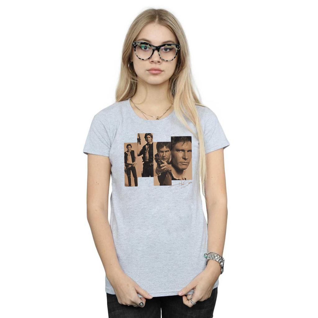 STAR WARS Damen/Damen Han Solo Photoshoot Baumwoll-T-Shirt