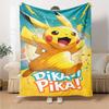 Pikachu Energy Burst Flannel Blanket Super Soft Warm Cozy Blanket For Sofa Bed Office Travel Allseason Home Decor Gift