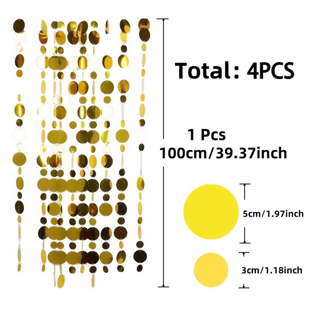 Shimmer Golden Sequin Curtain Backdrop Sparkly Glitter Hanging Decorations for Weddings Party Porch Decor Holiday Celebrations 5
