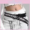 Retro Double Prong Metal Belt With Perforated Pattern For Street Style Look