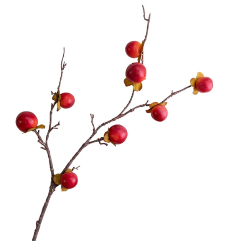 

8-Fruit Simulation Persimmon Fruit Plastic Fake Plants Artificial Persimmon Branches Wedding Party красный