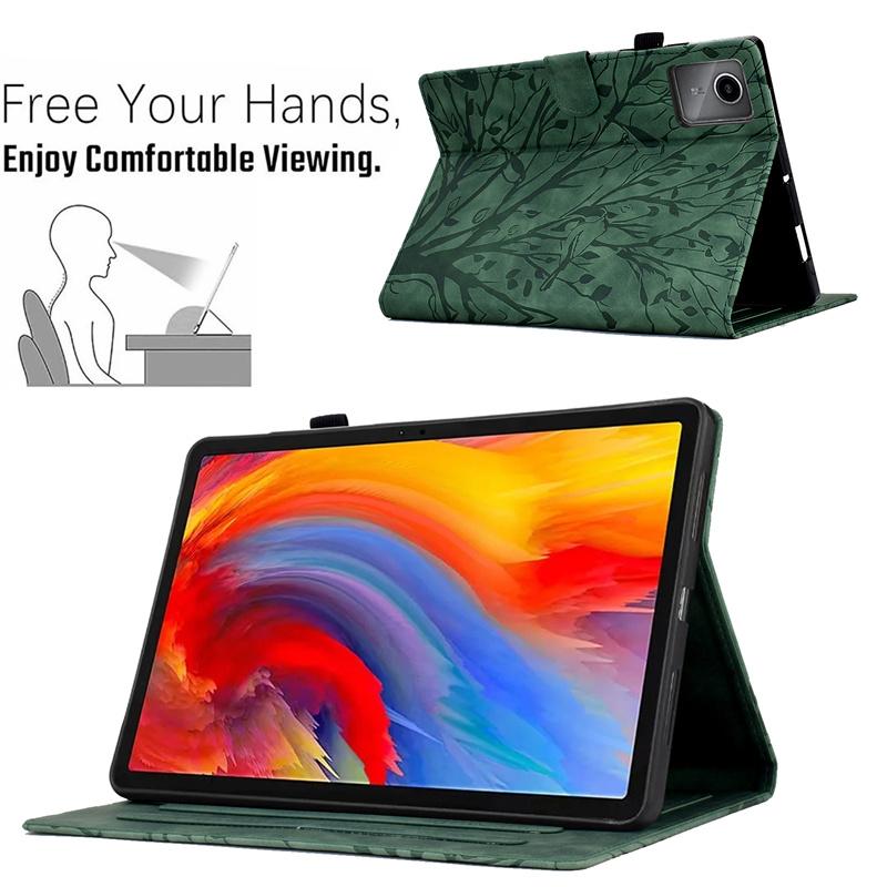 Funda For Lenovo Idea Tab Plus 12.1 Case Tb361fu Tb361zu Emboss Wallet Stand Tablet Etui For Xiaoxin Pad 12.1 Inch Tb365fc Case