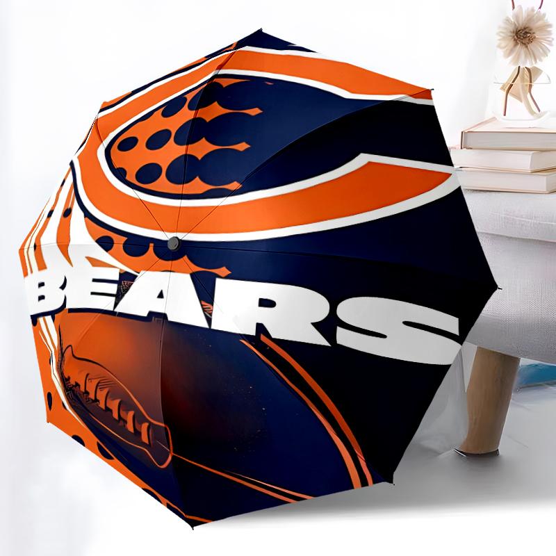 Printed Chicago Bears logo Folding Umbrella,Outdoor,Leisure,And Travel Umbrella,Durable Umbrella Fabric,Birthday And Holiday Gift