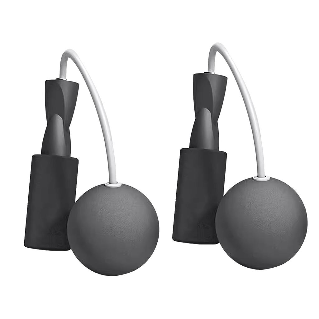 6.5cm Cordless Jump Rope with Heavy Ball Dual Bearing Silent Fitness Wire Rope for Indoor Sports Exercise Black