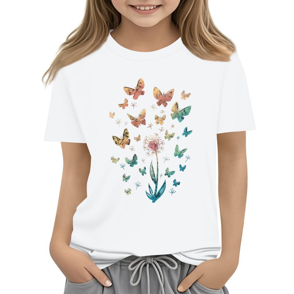 Summer Children's Crew-neck Top Printed Short-sleeved T-shirt Top Base