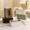 Tissue Box with Wood Grain Lid Storage Container Facial Tissues Napkins Paper Towel Holder for Home  Bedroom Office Storage Gift
