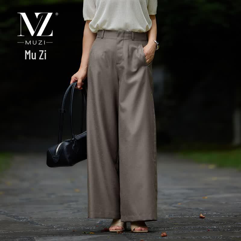 Women s High-Waist Straight-Leg Summer Suit Pants L