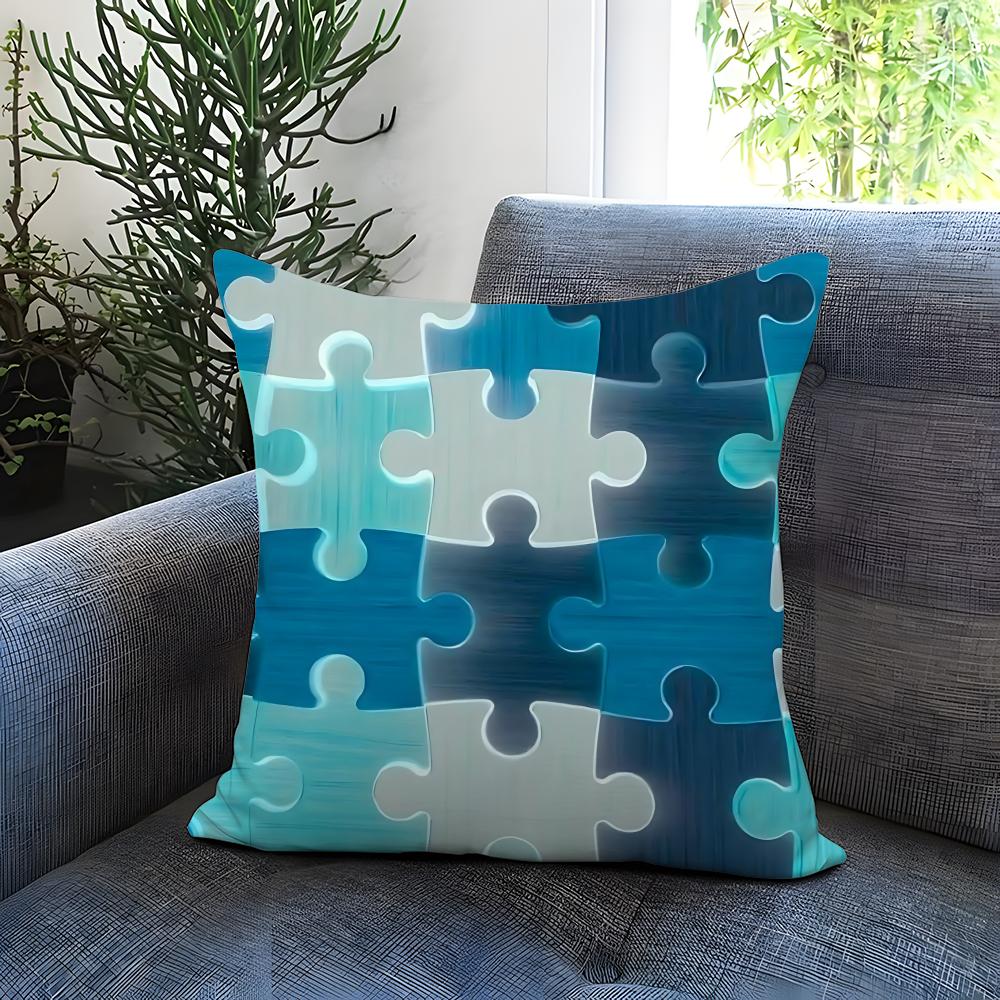 Puzzle Cushion Cover Comfortable Reversible Pillow Cover Ideal for Car Sofa Bedroom Beyond