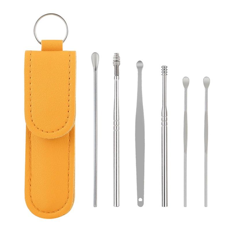 Durable And Safe 6Pcs Ear Cleaner Ear Wax Remover Cleaning Kit Pick Earwax Curette Spoon Care Removal Tool For Baby Adults Ear Care Set
