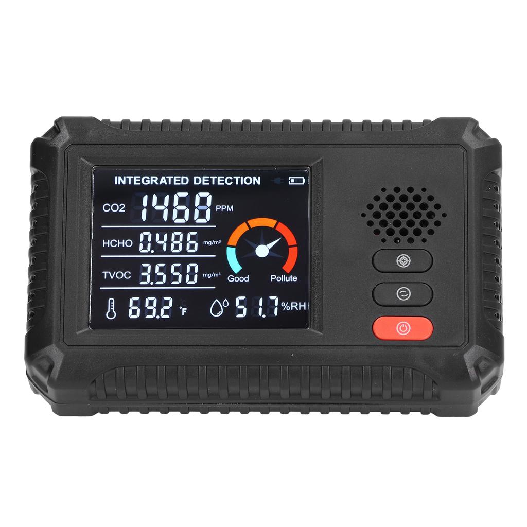 Air Quality Detector 5 in 1 Real Time Environmental Assessment Monitor for HCHO TVOC CO2