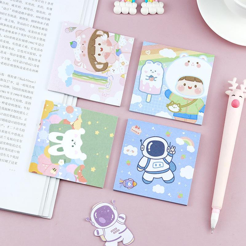 Office School Supplies High Looking and Cute Astronaut Series Stickers Student Notebook Message Kawai Stationery Memo Pad
