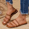 New Style Women's Flip-flops In Large Size - Beach Flat-bottom Lightweight Shoes