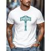 European Size Plus-size Men's T-shirt, Casual and Relaxed, Men's Nordic Mythology Thor's Hammer Pattern Summer Casual Crew Neck Short Sleeve T-shirt