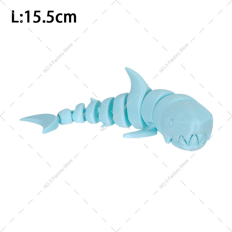 3D Printed Shark Action Figures Multi-Jointed Movable Animal Craft Figurine Home Ornament Christmas Gift For Child Toy