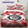 SC Corinthians Paulista Pattern Bedding Set Quilt Cover Pillowcase Home Decor Gift (1 * Duvet Cover + 2 * Pillowcase, Without Core)